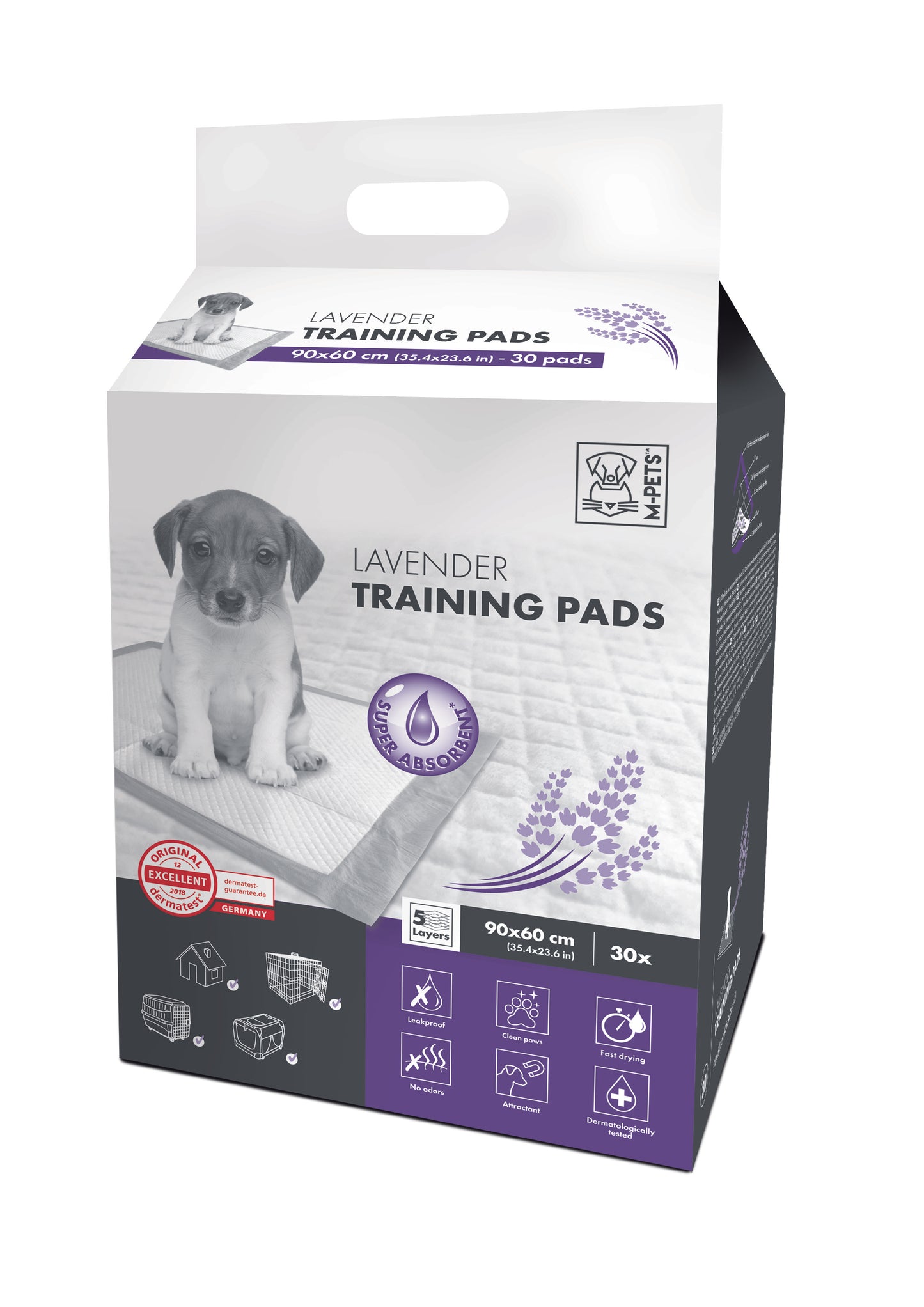 Lavender Scented Dog Training Pads – Leakproof, Fast-Drying, 30 Count
