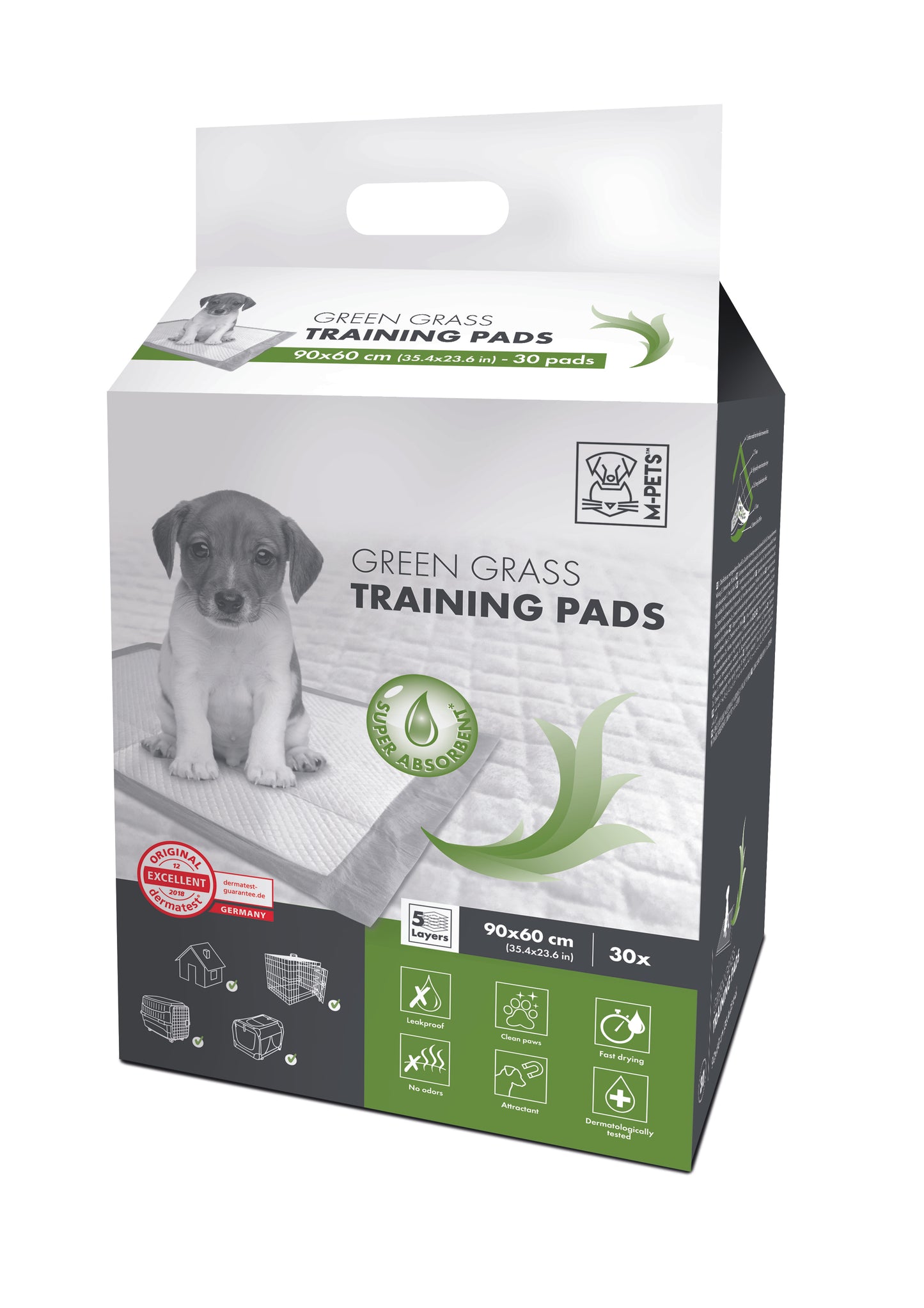 Grass Scented Dog Training Pads – Leakproof, Fast-Drying, 30 Count