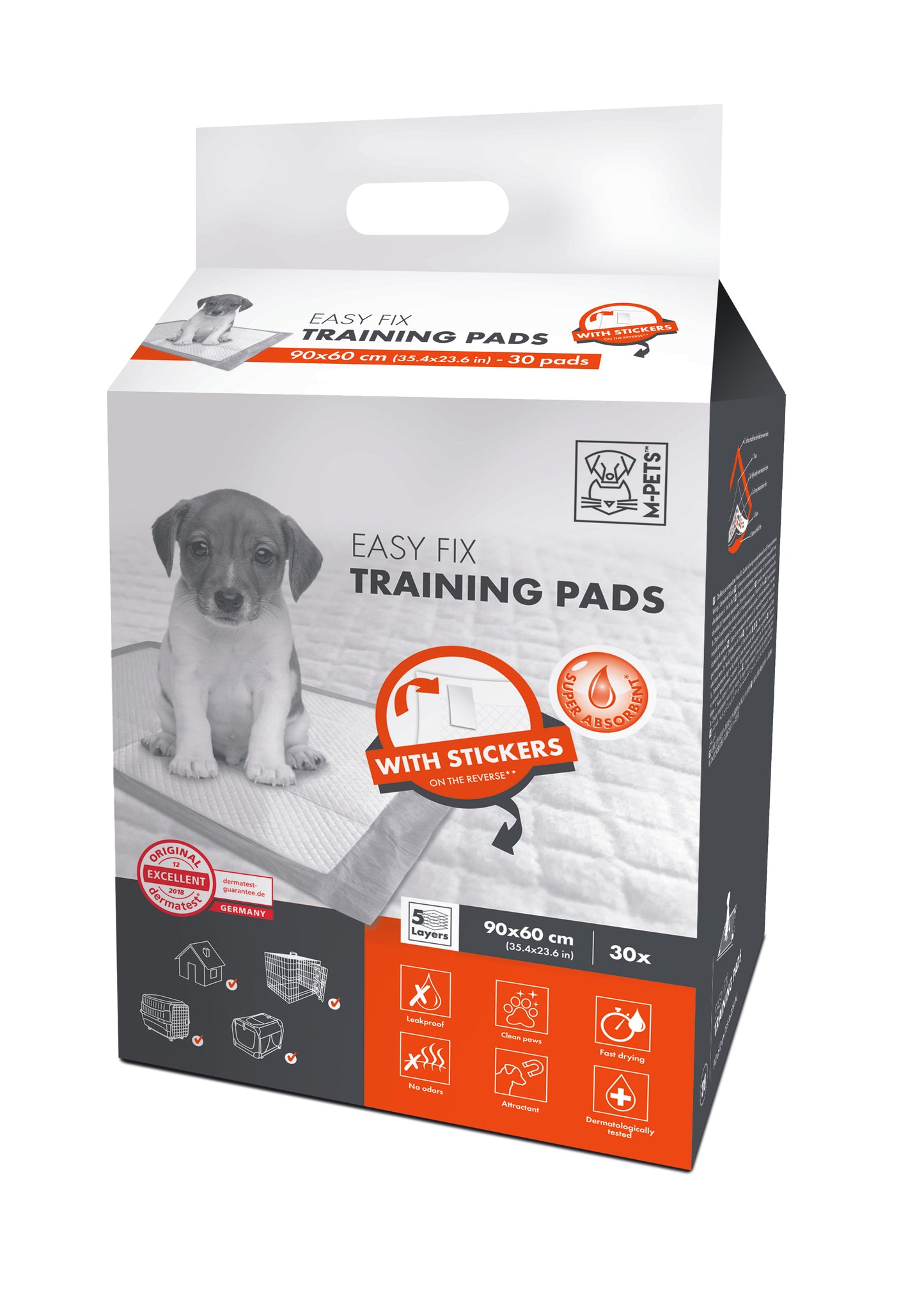 EASY FIX Adhesive Dog Training Pads – Stick-Down Pads for Crates & Travel, 30 Count