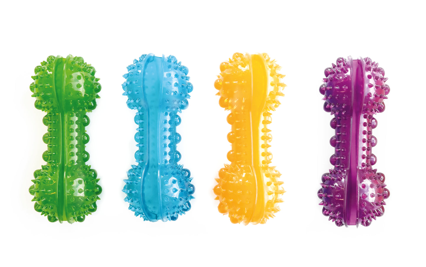 MPETS Clear Jupiter Bone Treat Dispenser for Dogs – Set of 4