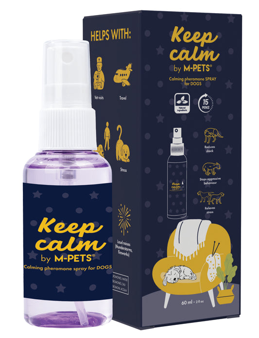 M-PETS Keep Calm Dog Pheromone Diffuser & Fast-Acting Spray – Supports Anxiety Reduction, Barking & Stress (60 ml)