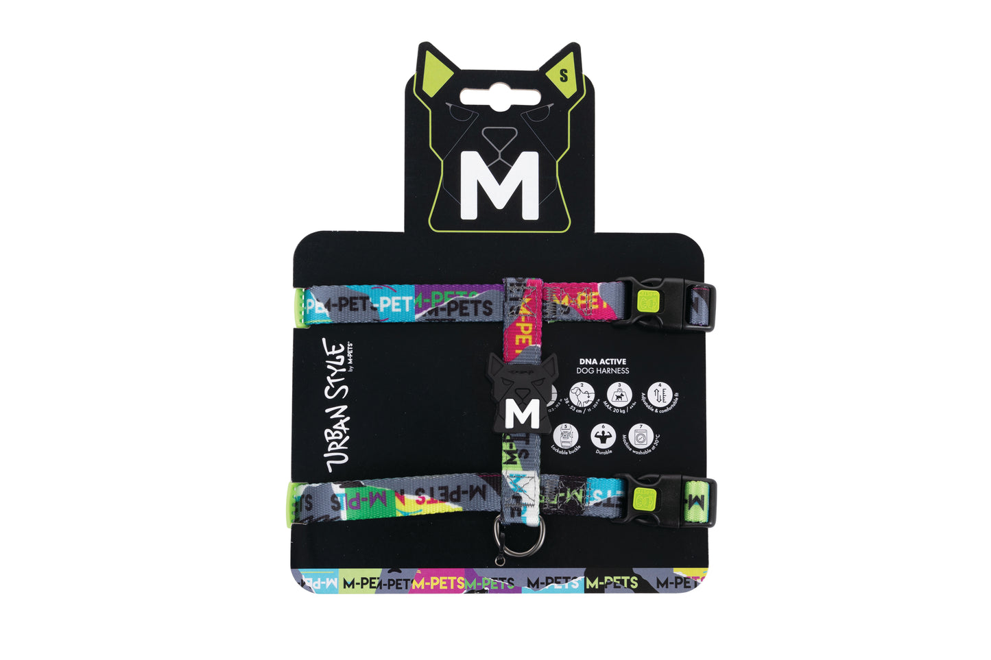 M-PETS Urban Style Active Dog Harness – Adjustable, Durable, Lockable Buckle, H-Style Comfort Fit