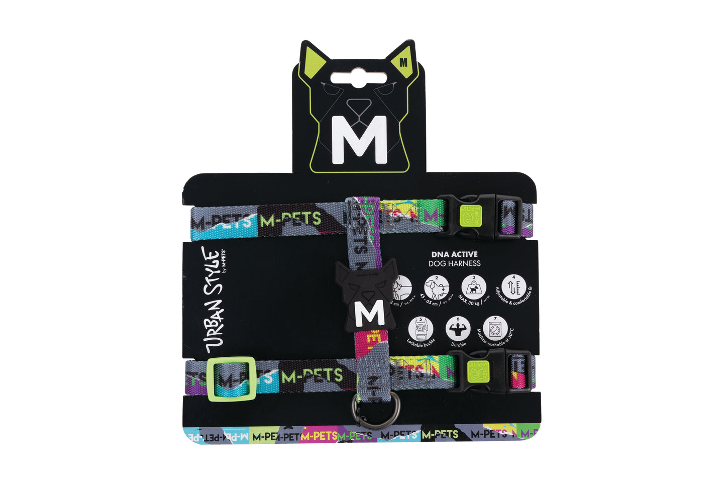 M-PETS Urban Style Active Dog Harness – Adjustable, Durable, Lockable Buckle, H-Style Comfort Fit