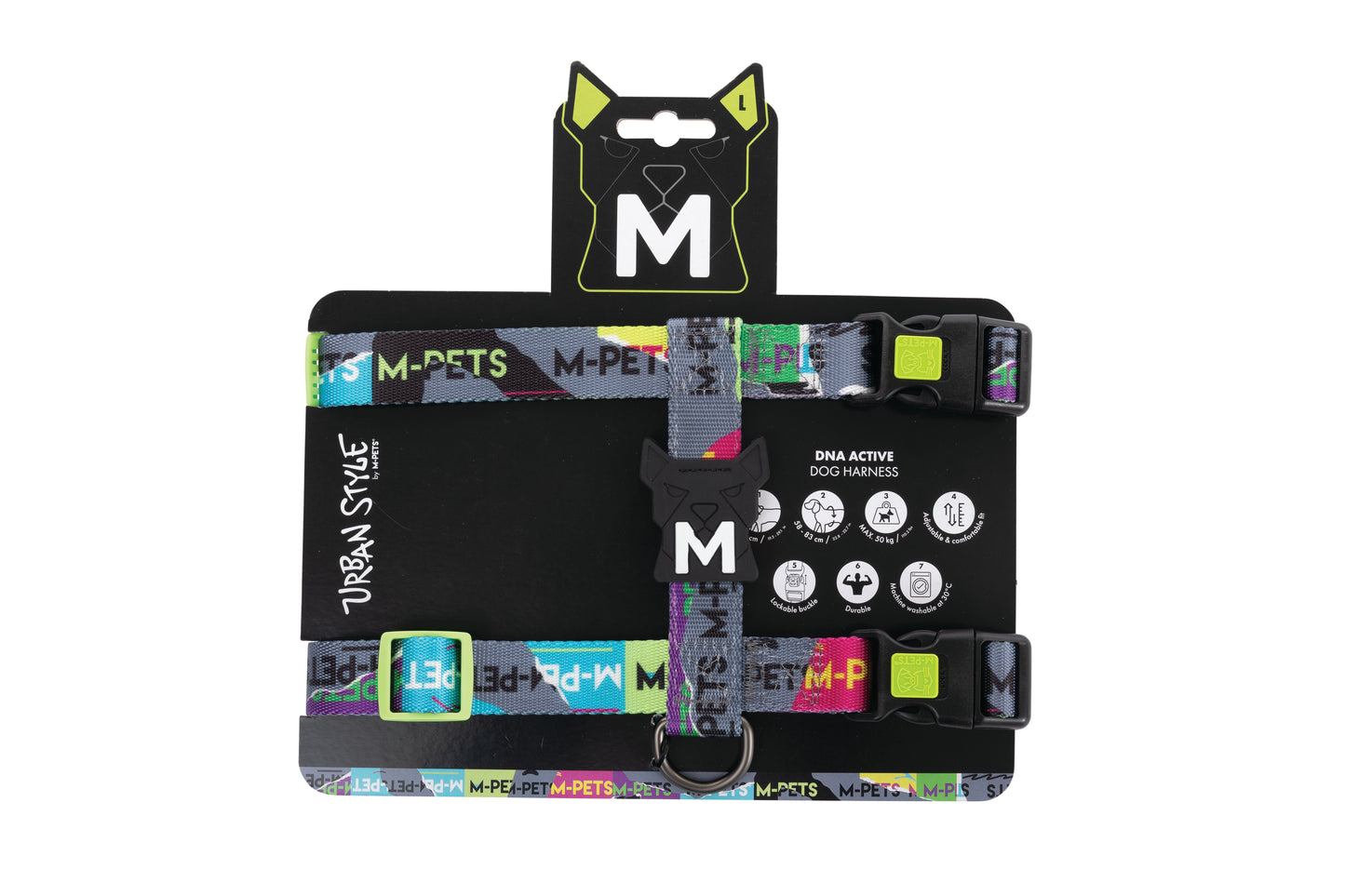 M-PETS Urban Style Active Dog Harness – Adjustable, Durable, Lockable Buckle, H-Style Comfort Fit