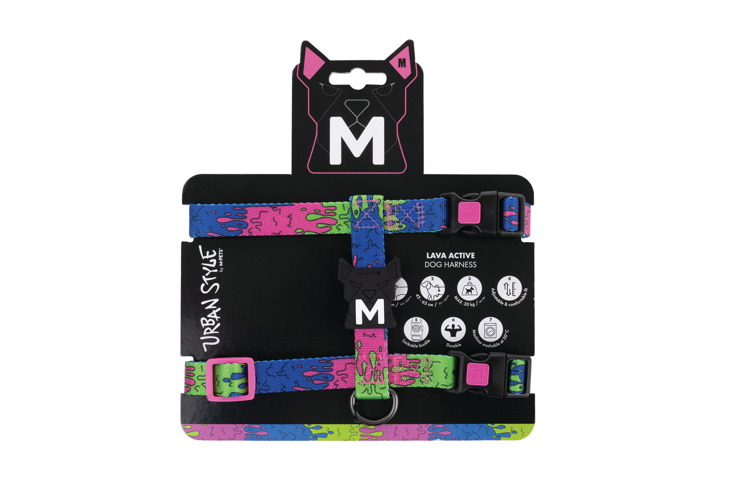 M-PETS Urban Style Active Dog Harness – Adjustable, Durable, Lockable Buckle, H-Style Comfort Fit
