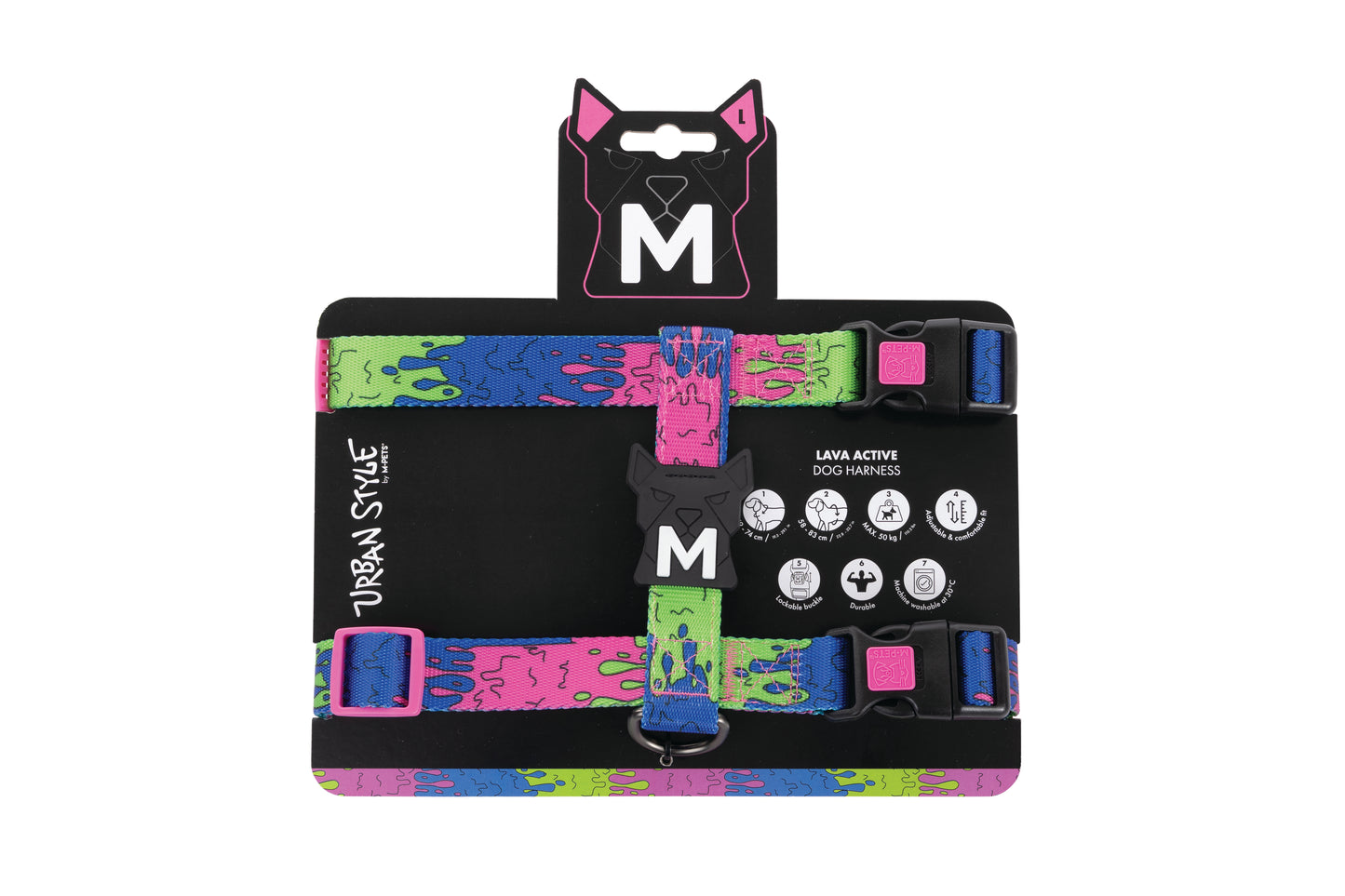 M-PETS Urban Style Active Dog Harness – Adjustable, Durable, Lockable Buckle, H-Style Comfort Fit