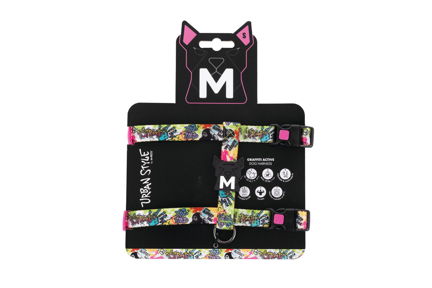 M-PETS Urban Style Active Dog Harness – Adjustable, Durable, Lockable Buckle, H-Style Comfort Fit