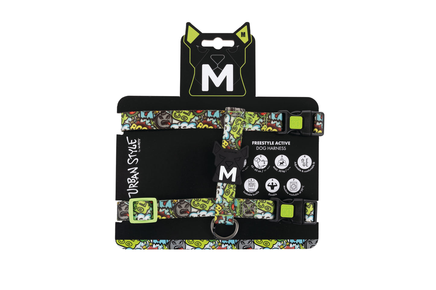 M-PETS Urban Style Active Dog Harness – Adjustable, Durable, Lockable Buckle, H-Style Comfort Fit
