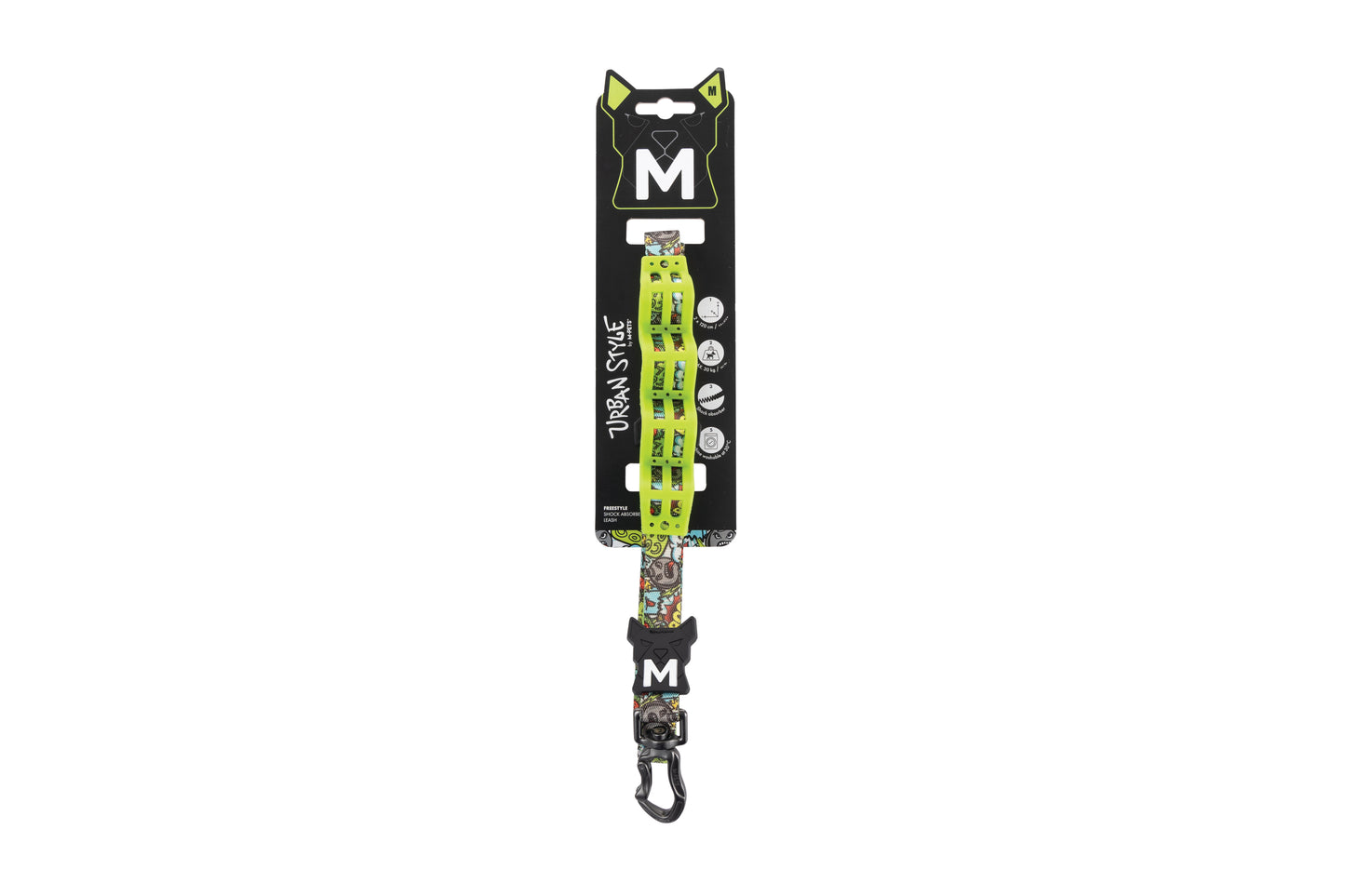 M-PETS Urban Style Dog Leash with Shock Absorber, Adjustable Length, Lockable Buckle, Machine Washable