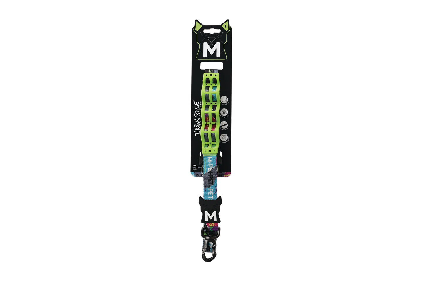 M-PETS Urban Style Dog Leash with Shock Absorber, Adjustable Length, Lockable Buckle, Machine Washable