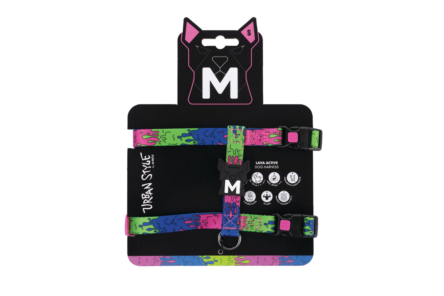 M-PETS Urban Style Active Dog Harness – Adjustable, Durable, Lockable Buckle, H-Style Comfort Fit