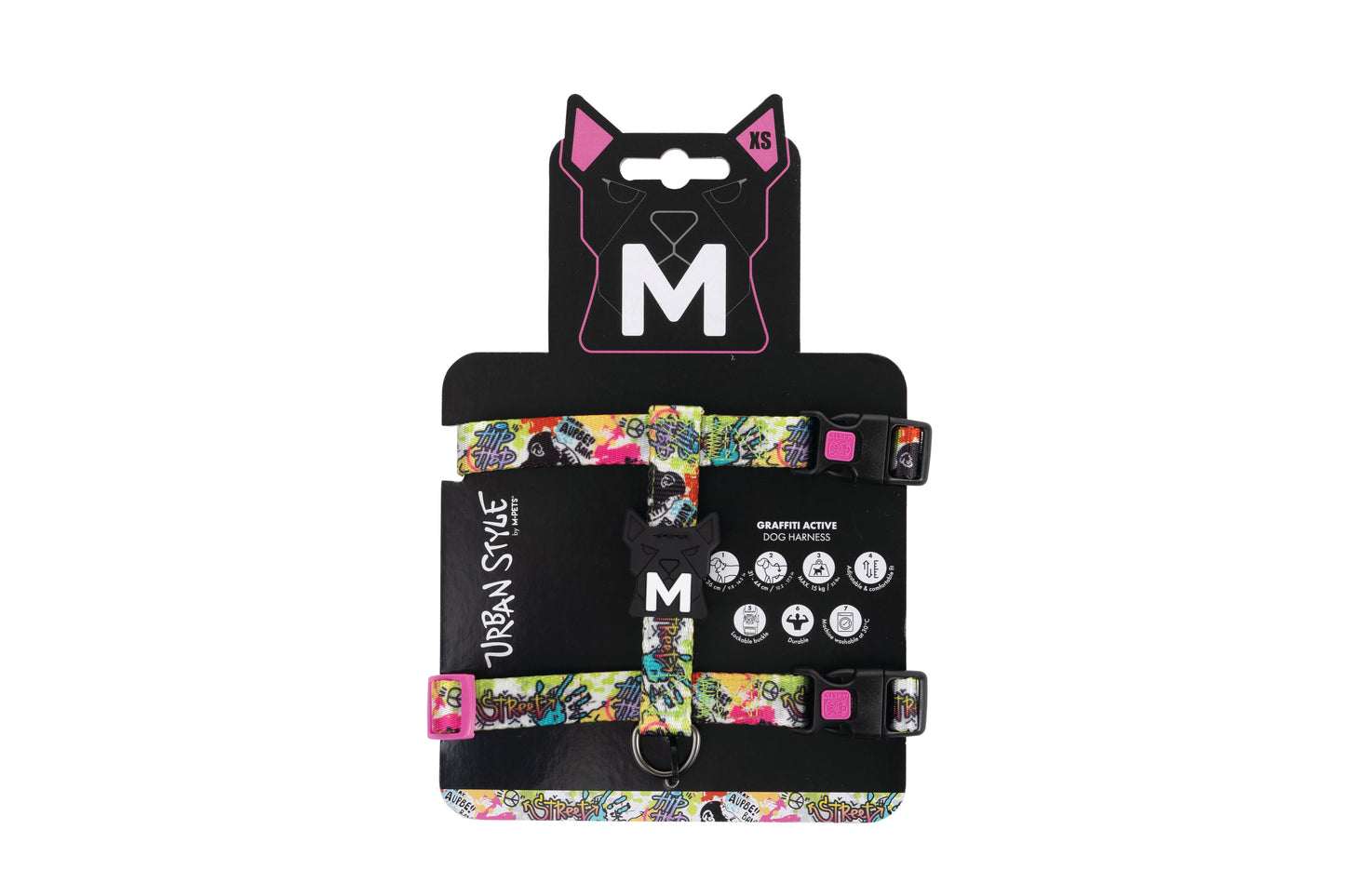 M-PETS Urban Style Active Dog Harness – Adjustable, Durable, Lockable Buckle, H-Style Comfort Fit