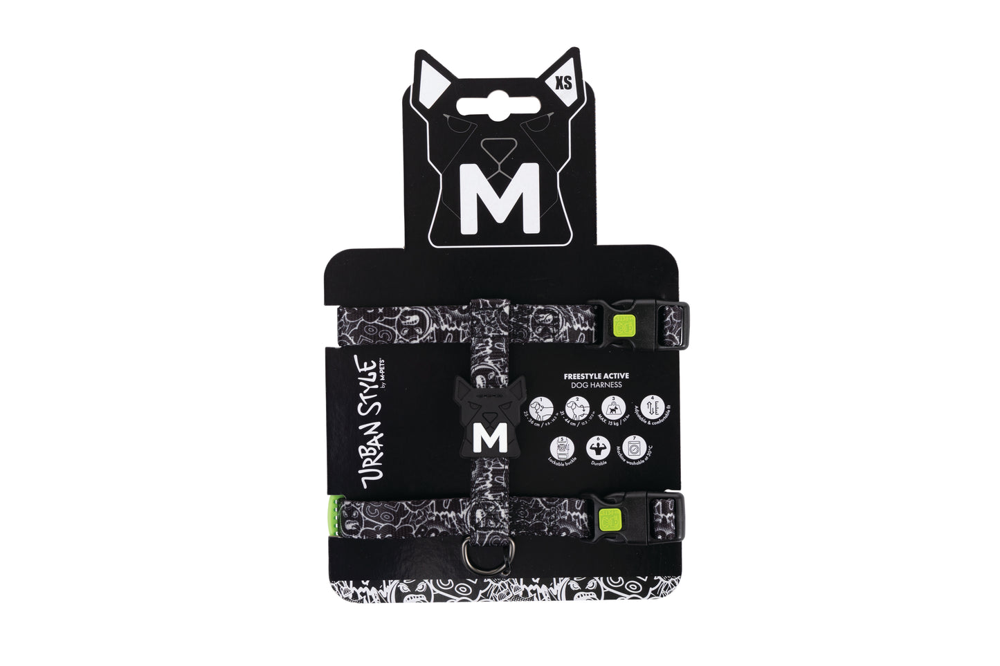 M-PETS Urban Style Active Dog Harness – Adjustable, Durable, Lockable Buckle, H-Style Comfort Fit