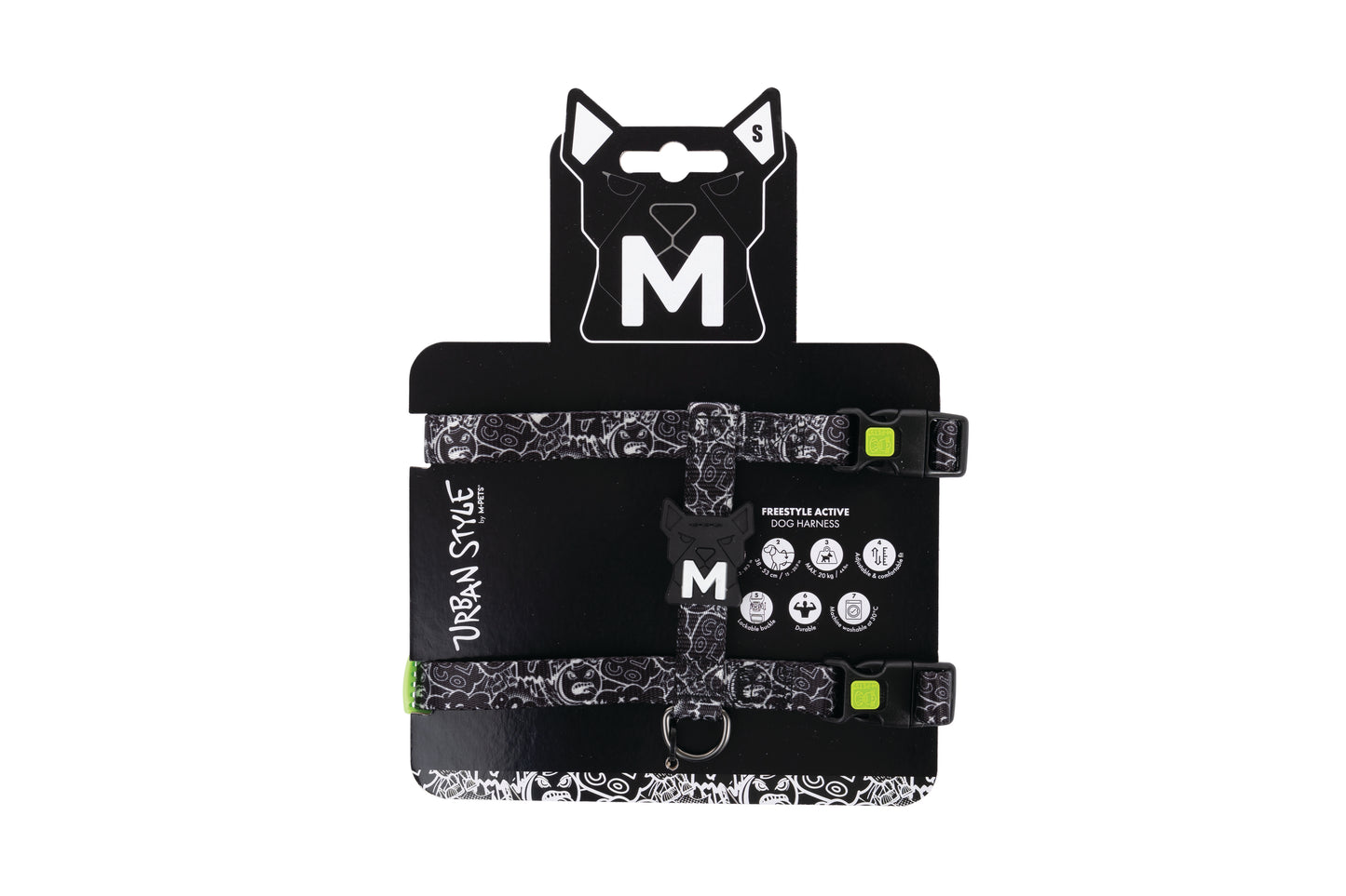 M-PETS Urban Style Active Dog Harness – Adjustable, Durable, Lockable Buckle, H-Style Comfort Fit
