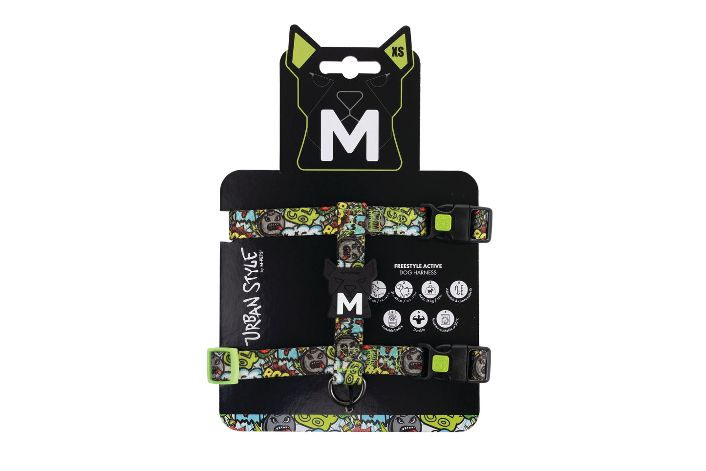 M-PETS Urban Style Active Dog Harness – Adjustable, Durable, Lockable Buckle, H-Style Comfort Fit