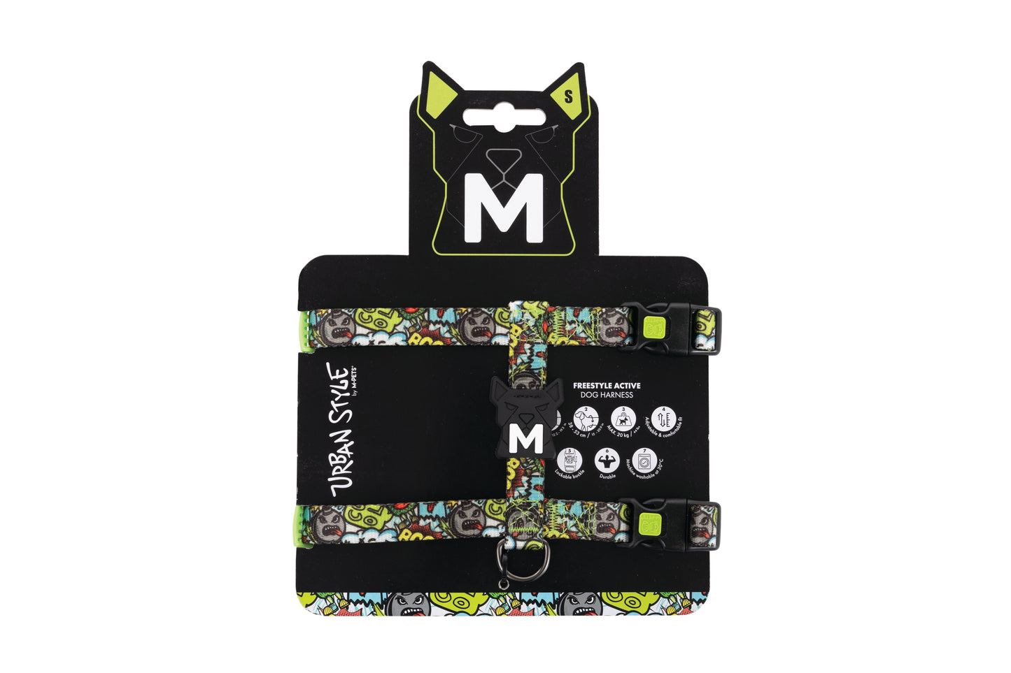 M-PETS Urban Style Active Dog Harness – Adjustable, Durable, Lockable Buckle, H-Style Comfort Fit