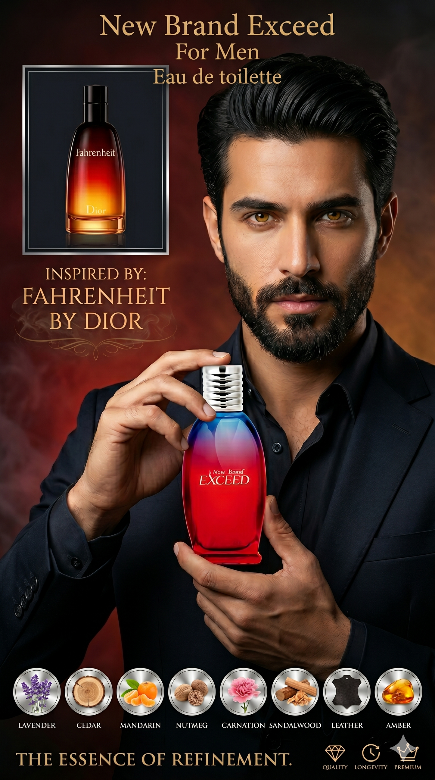 PERFUME NEW BRAND EXCEED FOR MEN EAU DE TOILETTE 100 ML FOR MEN