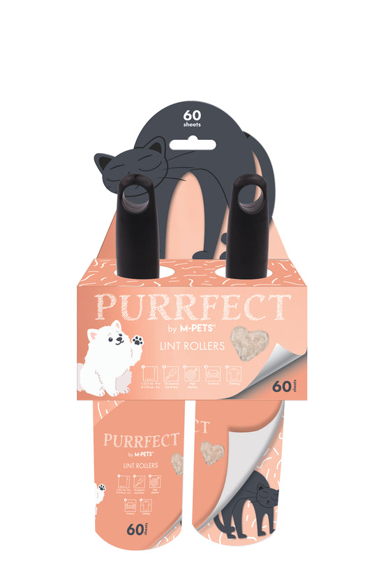 M-PETS PURRFECT Lint Roller for Pet Hair, 2 Roll Pack, 120 Sticky