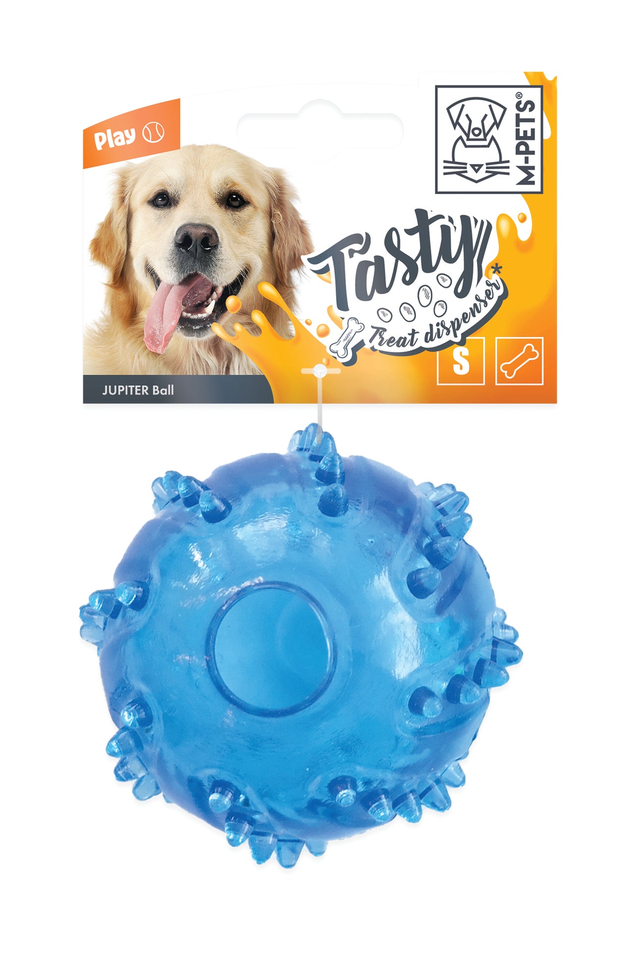 M-Pets Squeaky Fun Ball Dog Toy, TPR Squeaky Ball for Dogs, Interactive Chew & Fetch Toy, Durable Rubber Dog Ball for Small & Medium Dogs