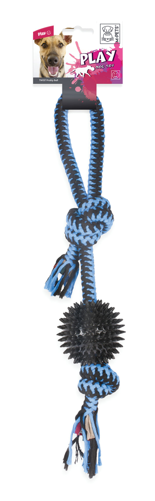 M-PETS TWIST Prickly Ball – Cotton Rope & TPR Dog Toy