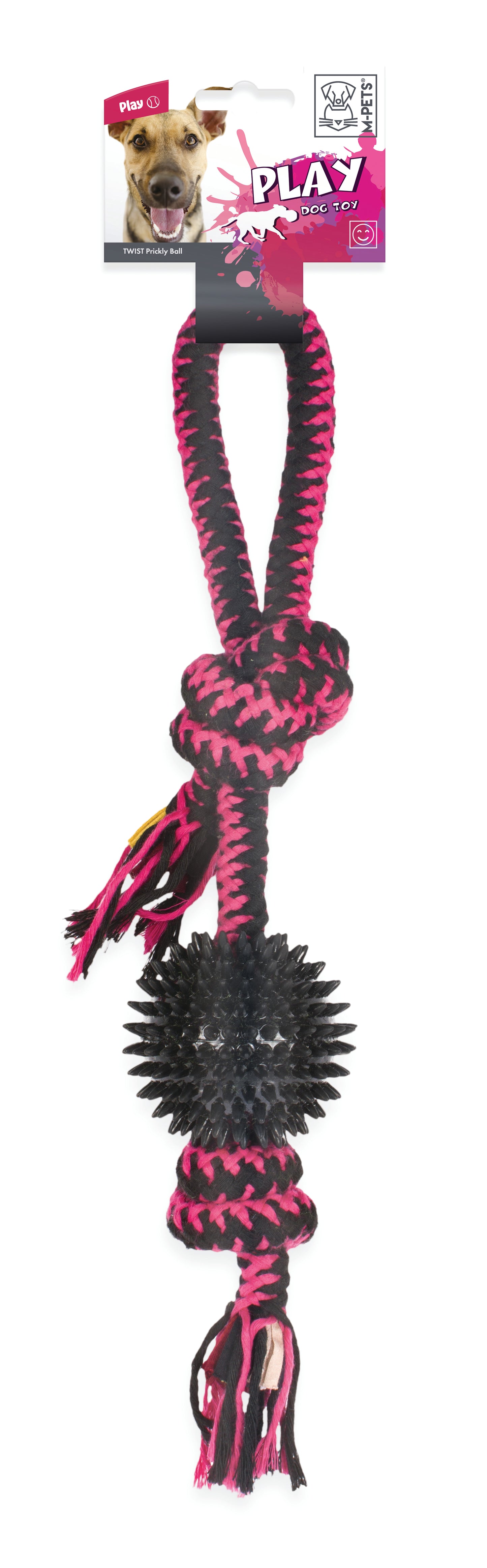 M-PETS TWIST Prickly Ball – Cotton Rope & TPR Dog Toy