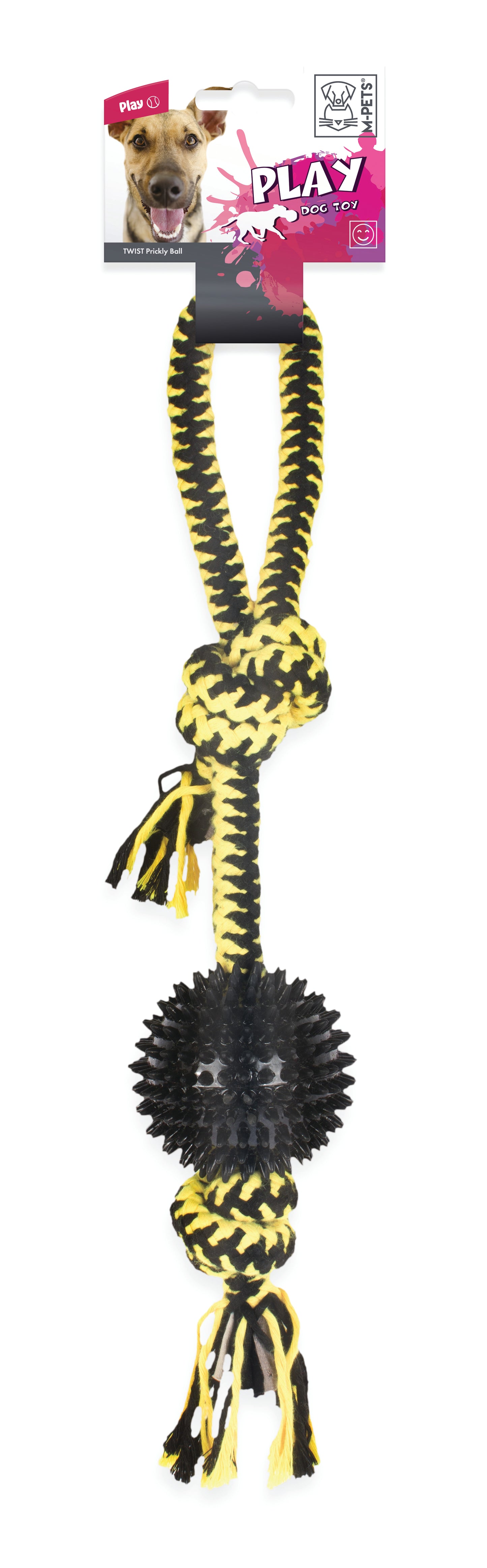 M-PETS TWIST Prickly Ball – Cotton Rope & TPR Dog Toy