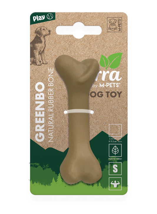 M-PETS GREENBO Natural Rubber Bones – Durable Chew Toy, Brown