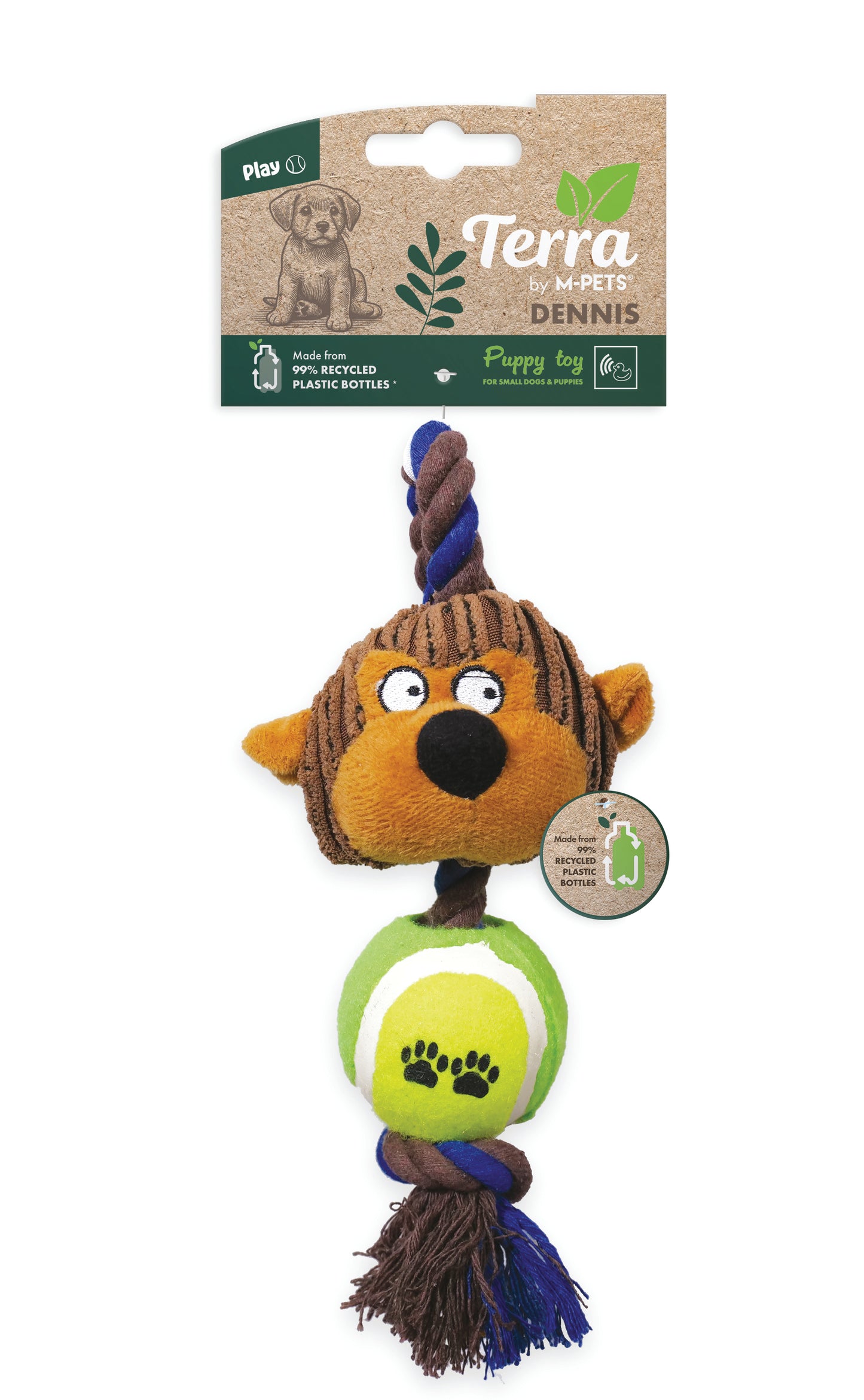 Terra ECO Dog Toy – Recycled Plastic Squeak Toy, Mixed Color