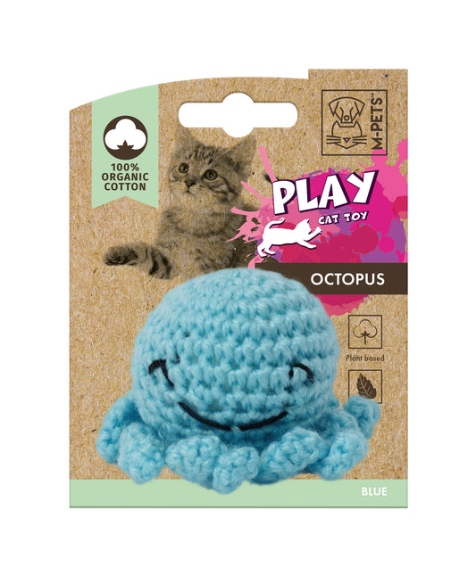OCTOPUS Cat Toy – Organic Cotton Catnip Toy, Blue