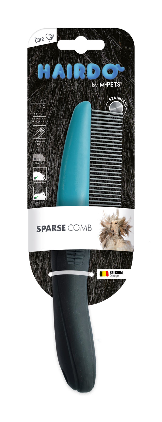 M-PETS Fine Comb, 5 x 22 cm, Black/Blue