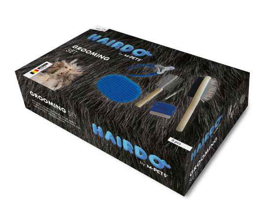 M Pets Grooming Grooming Set for Dogs 6 Pieces Black and Blue
