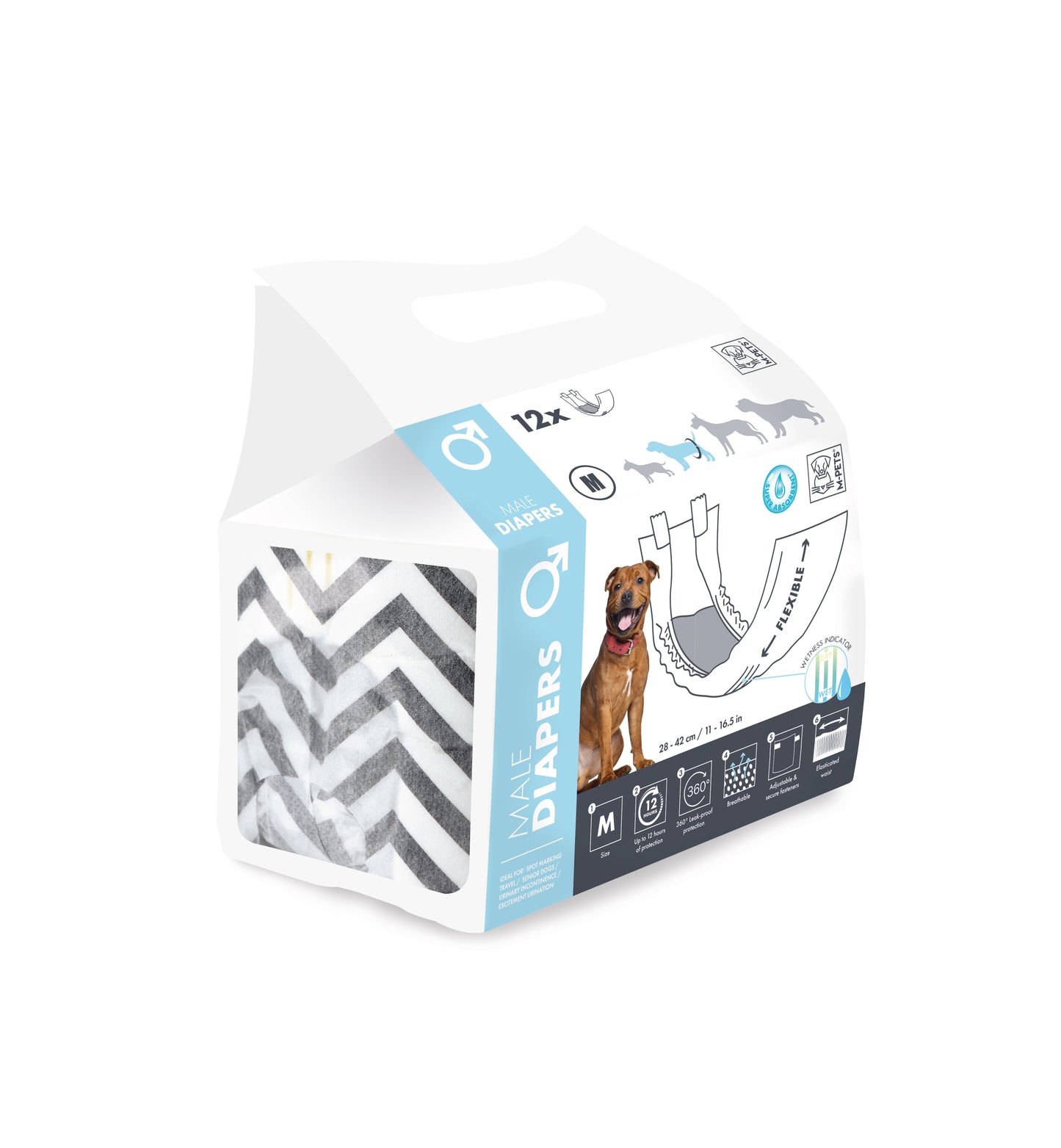 M-PETS Disposable Dog Diapers for Male & Female Dogs