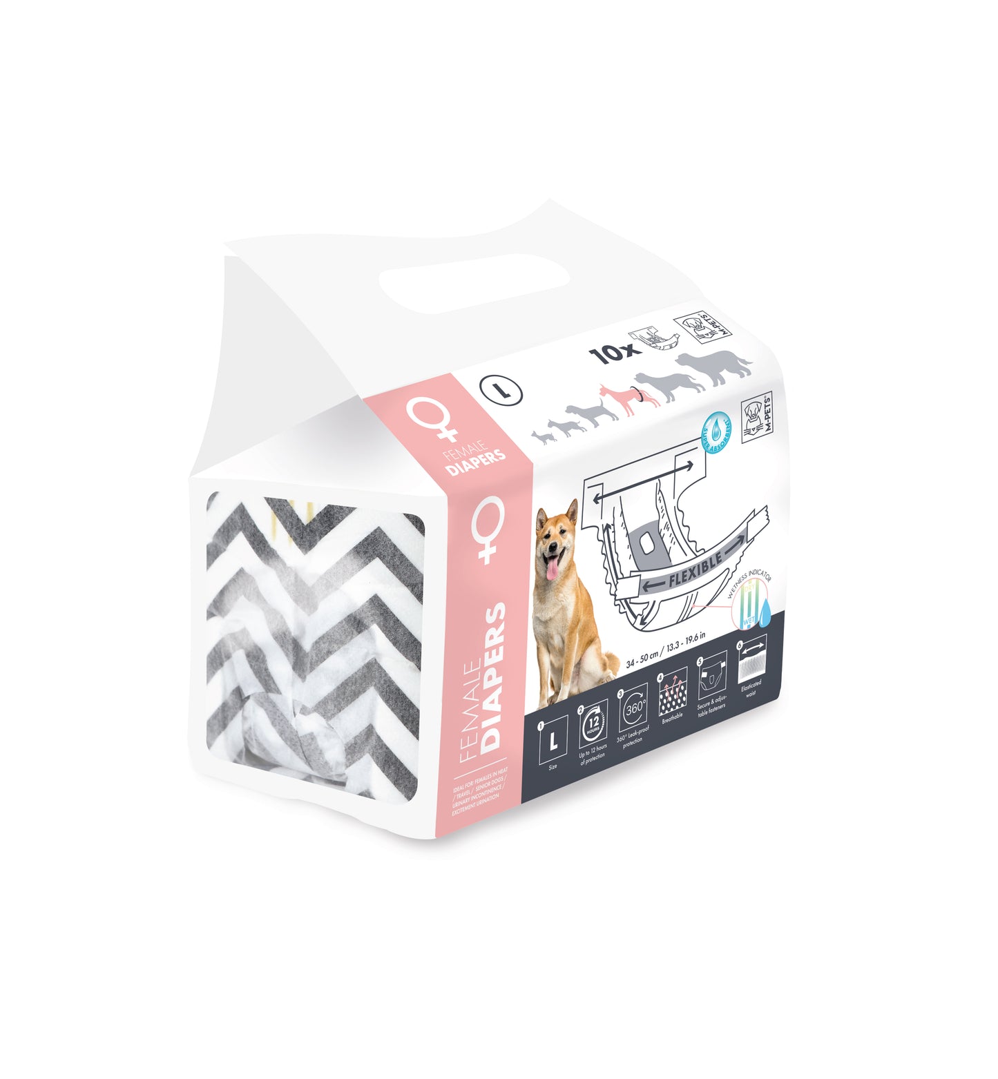 M-PETS Disposable Dog Diapers for Male & Female Dogs