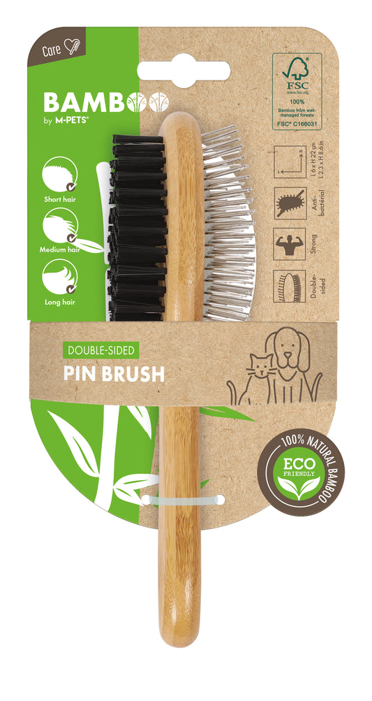 M-PETS - Bamboo Double Sided Brush for Pets
