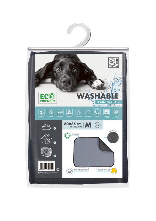 MPETS Washable Dog Training Pad, Reusable Puppy Pee Pad with Anti-Slip Leakproof Design, Grey