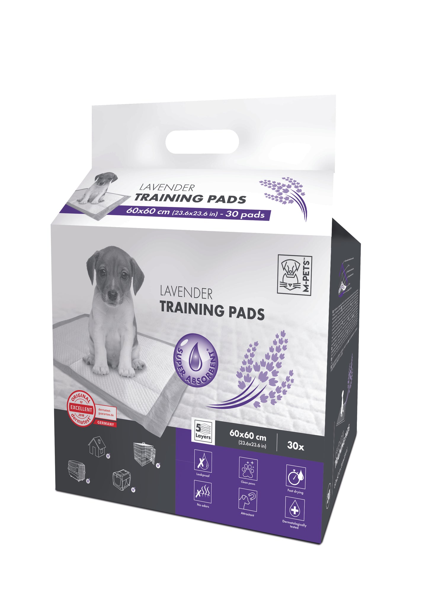 Lavender Scented Dog Training Pads – Leakproof, Fast-Drying, 30 Count