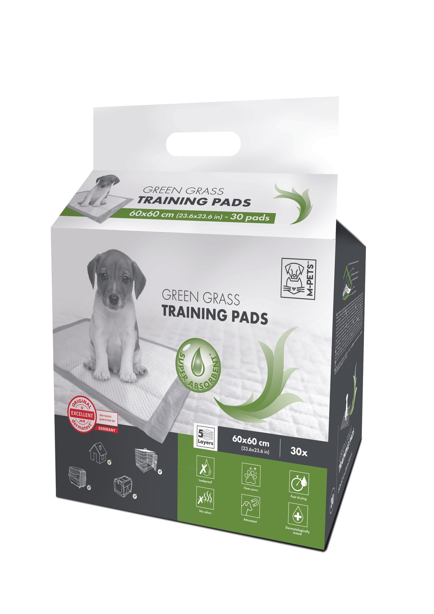 Grass Scented Dog Training Pads – Leakproof, Fast-Drying, 30 Count