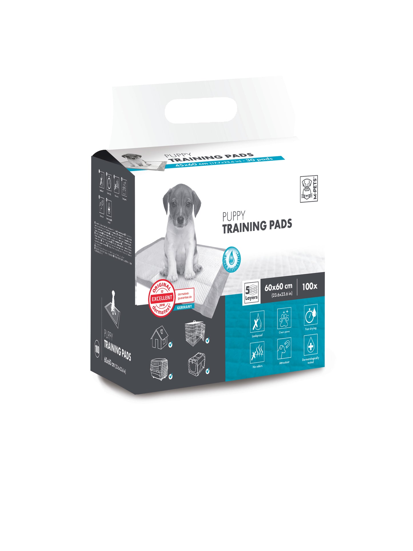 M-PETS Puppy Training Pads for Dogs – Leakproof Fast-Drying Puppy Pee Pads with Odor Control & Clean Paws Technology
