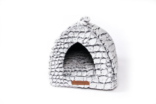 M-PETS SNAKE Tipi Cat Bed, Plush Pet Tent with Removable Cushion - 37 x 37 x 37 cm