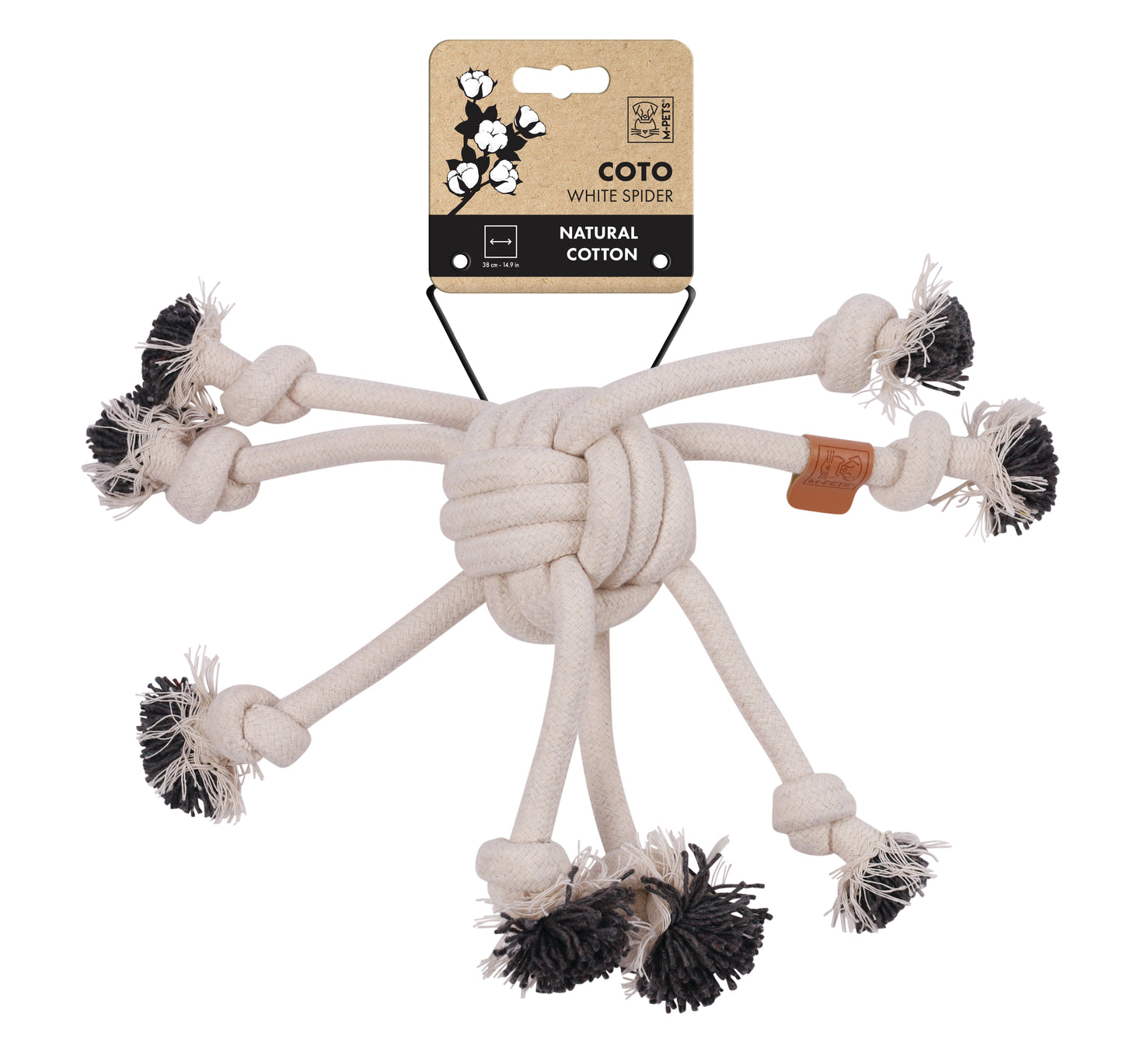 M-PETS COTO Cotton Rope Spider Dog Toy, 38 cm