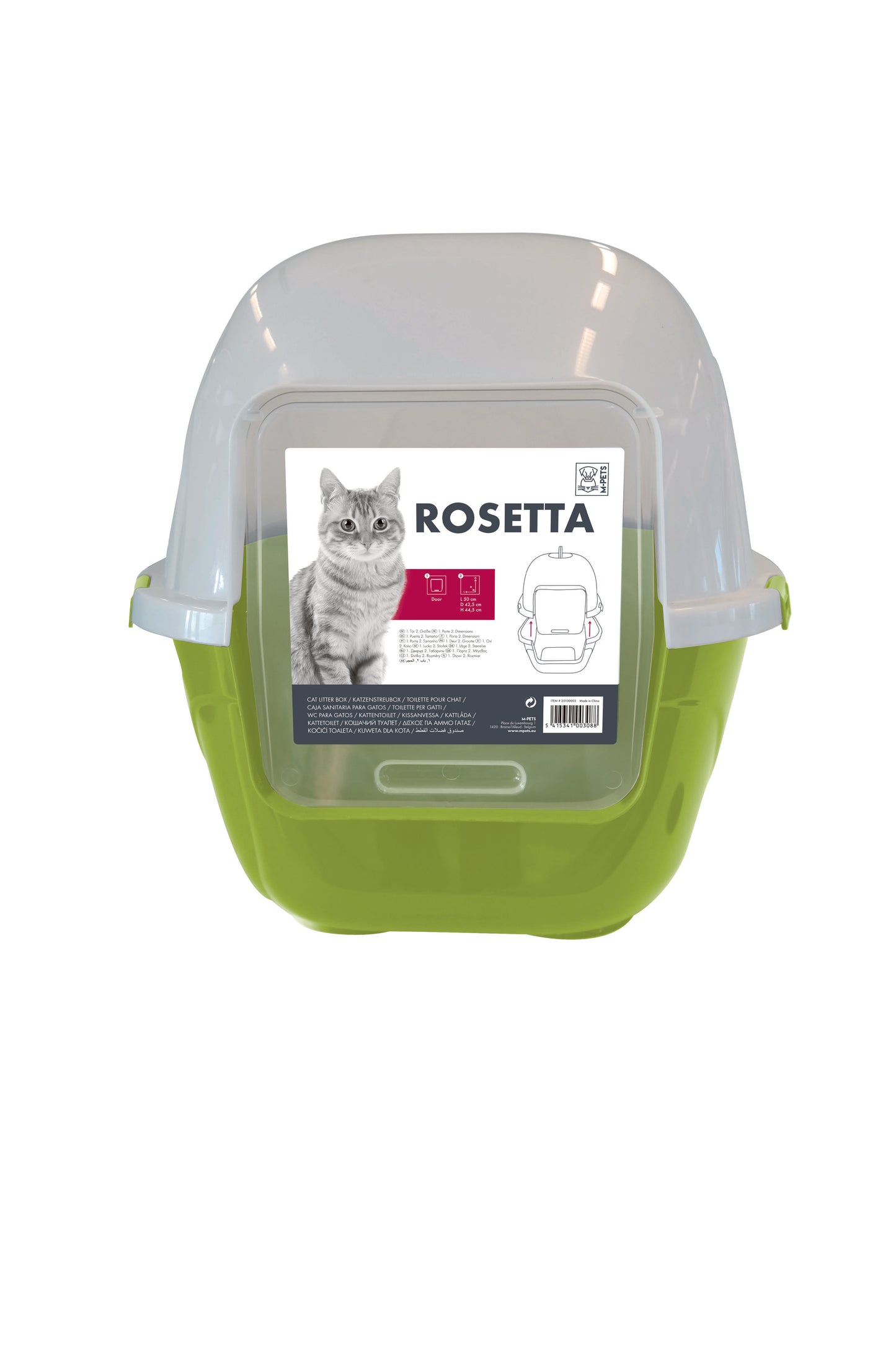 Covered Cat Litter Box with Clear Removable Top Cover – High-Sided Hooded Cat Toilet with Spill Protection & Easy-Clean Non-Stick Surface