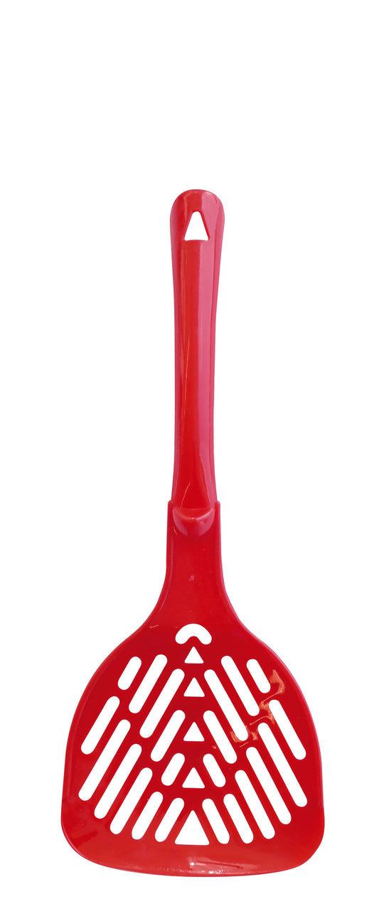 M-Pets Basic Plastic Cat Litter Scoop, Durable PP Litter Scooper for Easy Cleaning & Fast Sifting, Red