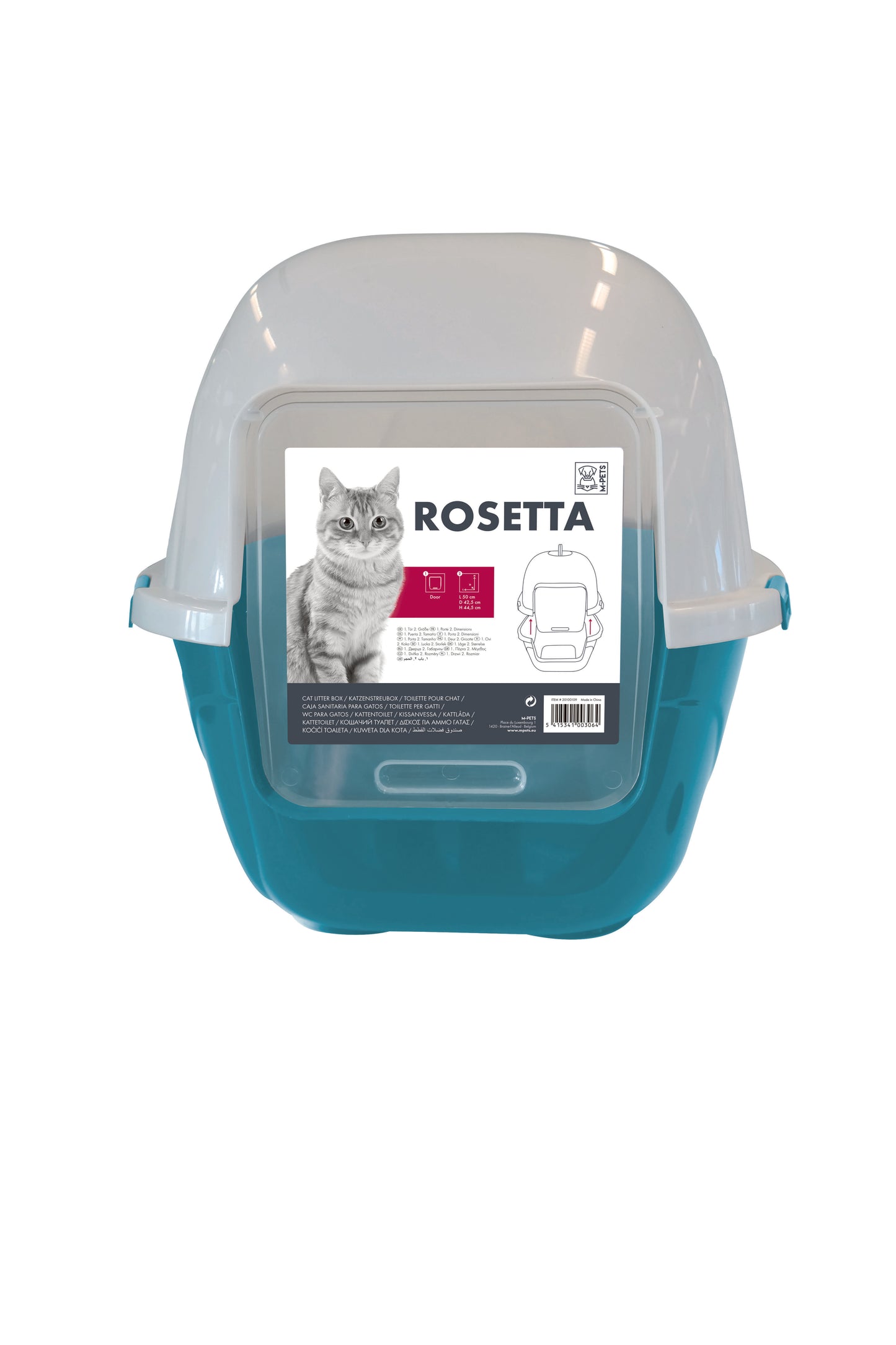Covered Cat Litter Box with Clear Removable Top Cover – High-Sided Hooded Cat Toilet with Spill Protection & Easy-Clean Non-Stick Surface