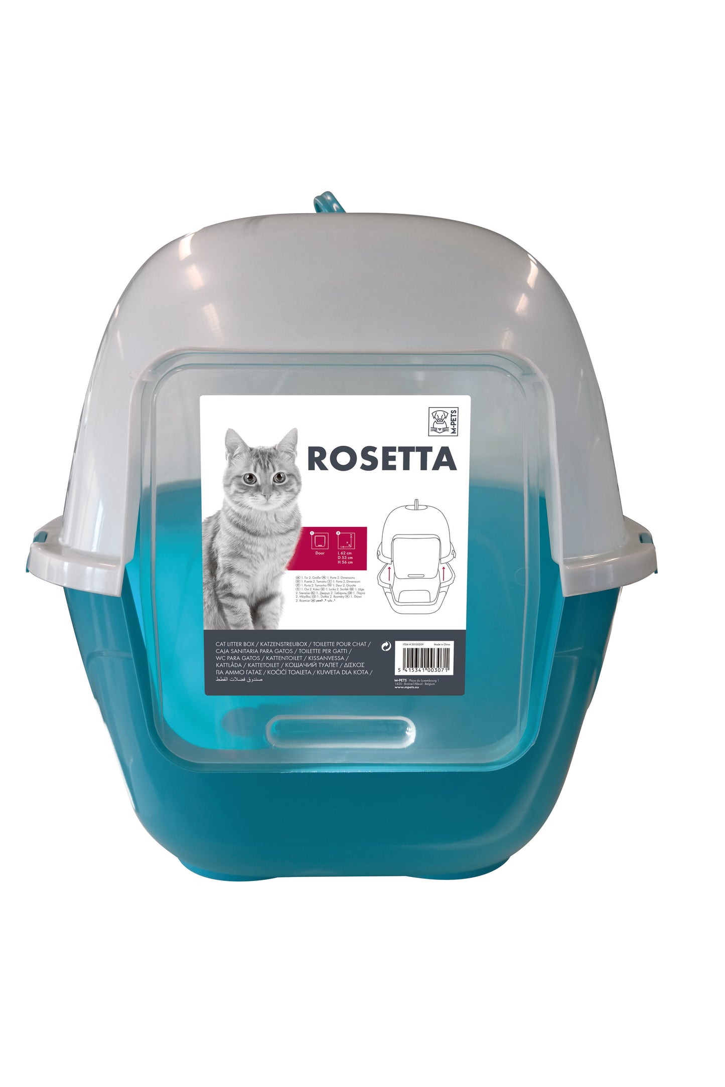 Covered Cat Litter Box with Clear Removable Top Cover – High-Sided Hooded Cat Toilet with Spill Protection & Easy-Clean Non-Stick Surface