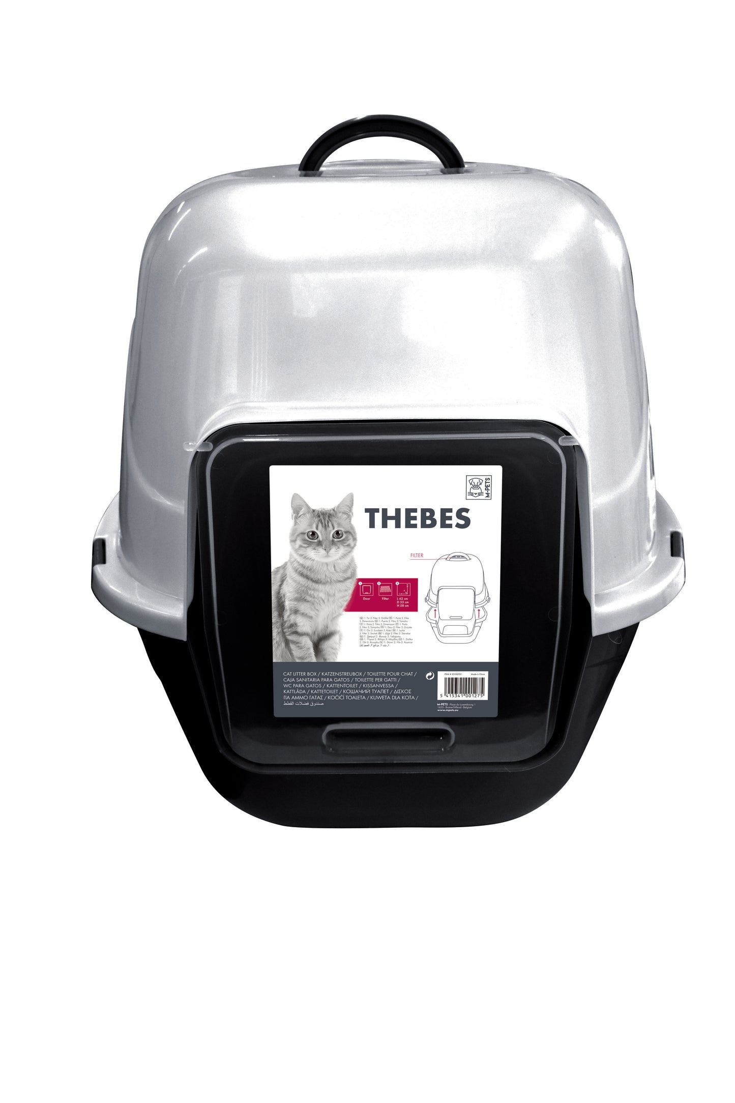 Covered Cat Litter Box with Clear Removable Top Cover – High-Sided Hooded Cat Toilet with Spill Protection & Easy-Clean Non-Stick Surface