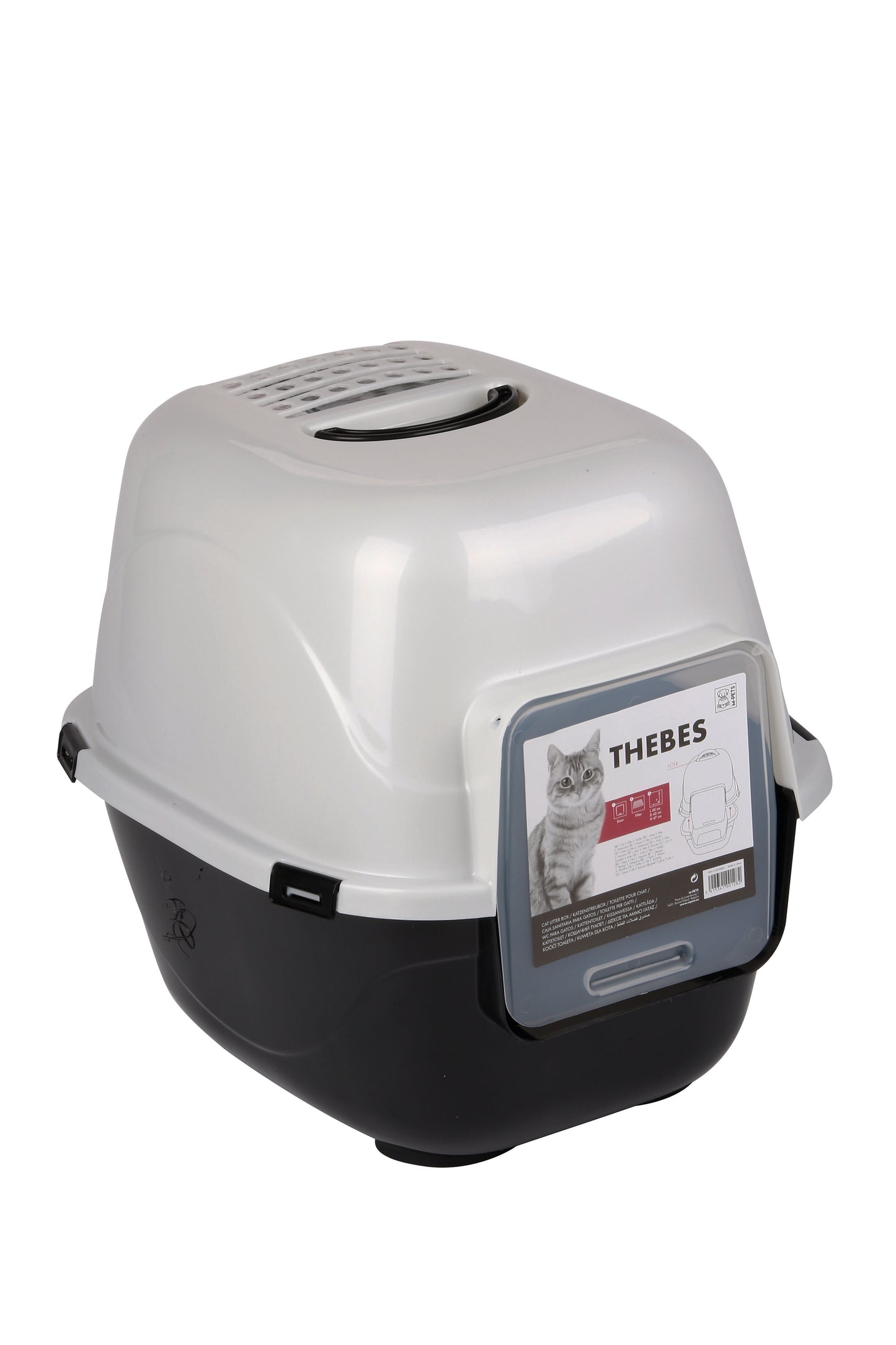 Covered Cat Litter Box with Clear Removable Top Cover – High-Sided Hooded Cat Toilet with Spill Protection & Easy-Clean Non-Stick Surface
