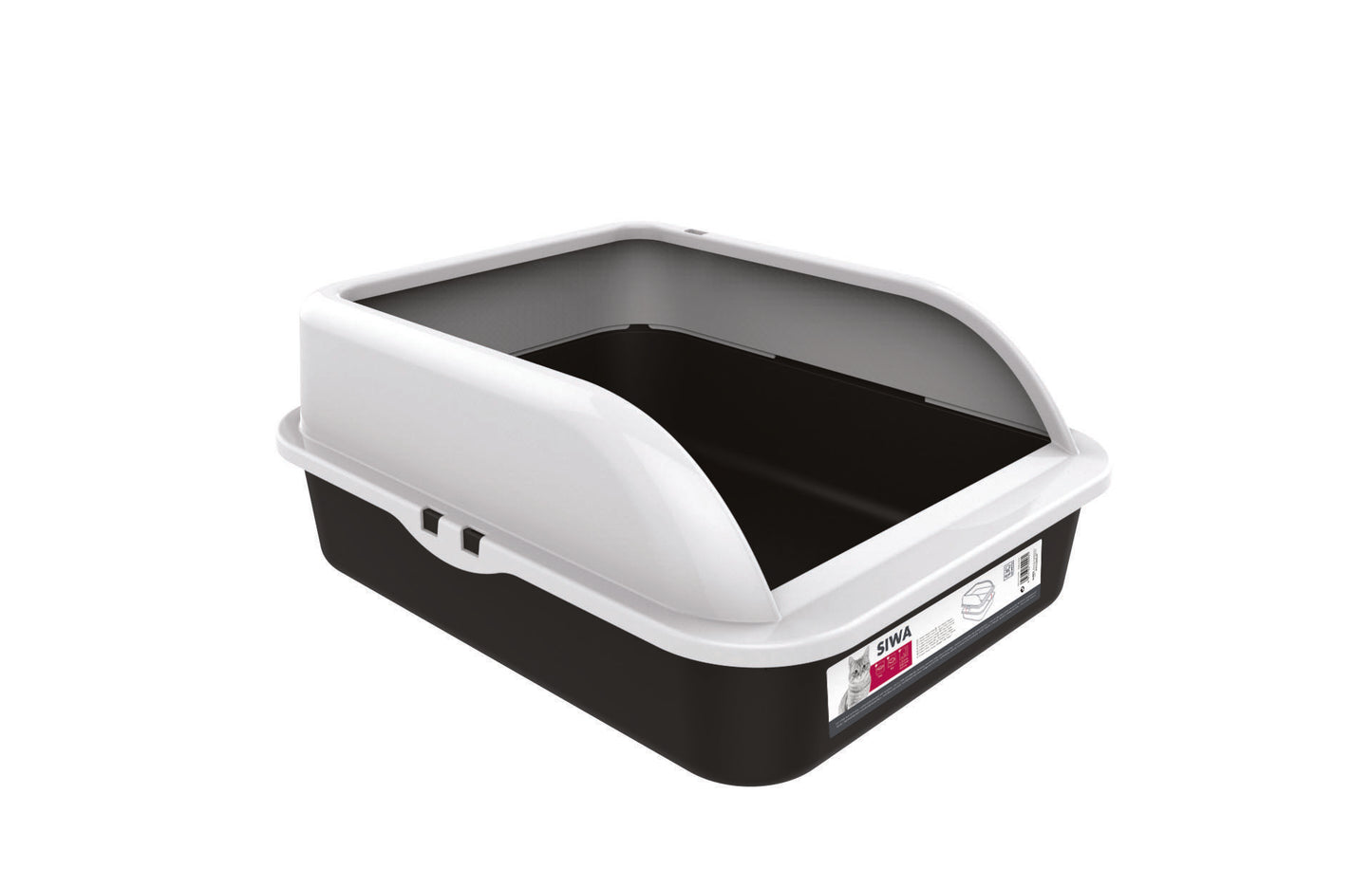 M-PETS - Litter Tray - SIWA L Black & White 55 x 45.5 x 23 cm