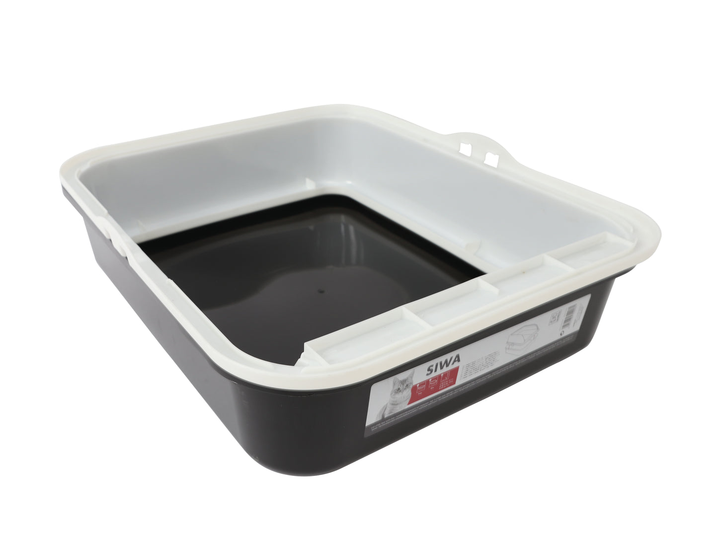 M-PETS - Litter Tray - SIWA L Black & White 55 x 45.5 x 23 cm