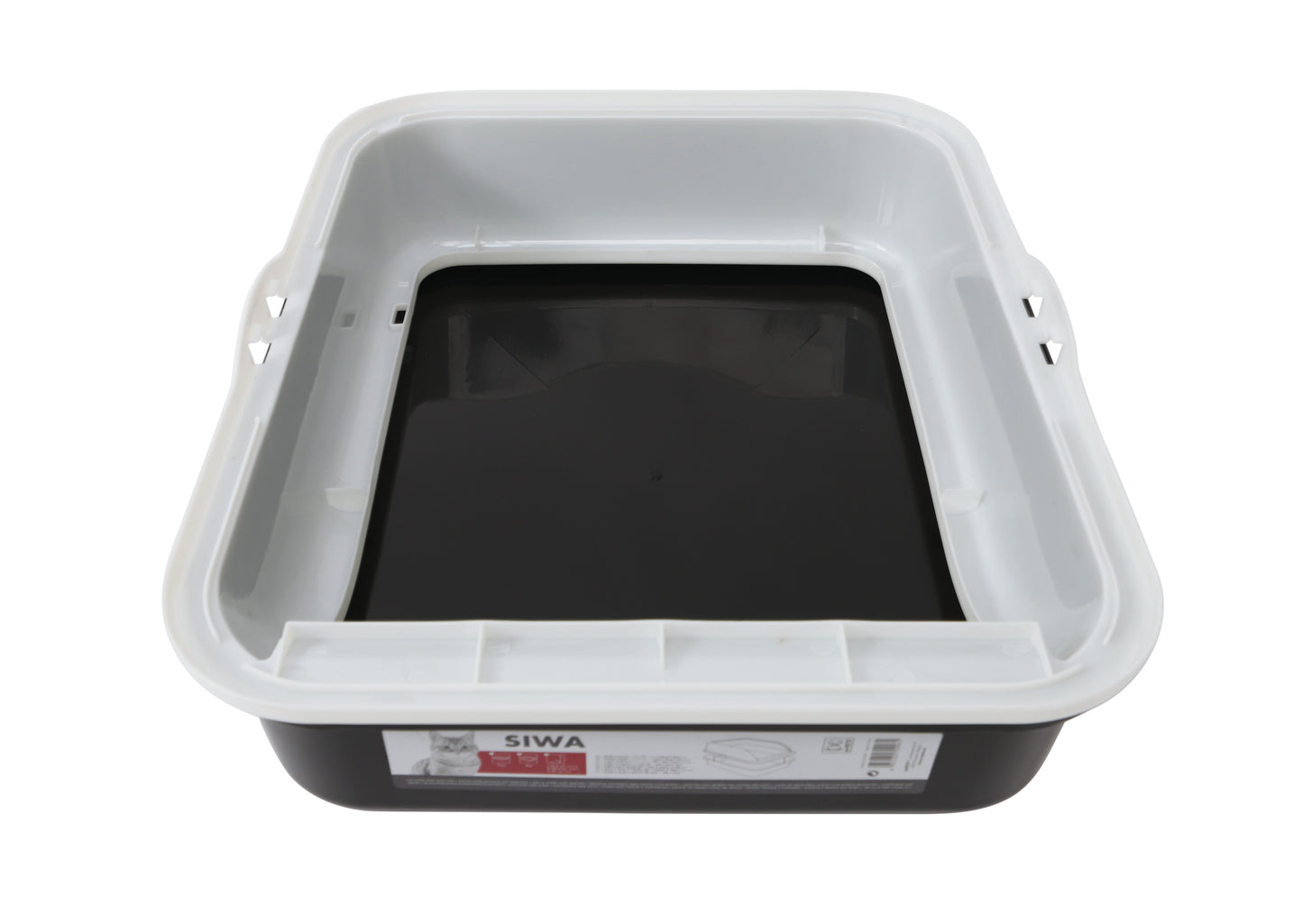 M-PETS - Litter Tray - SIWA L Black & White 55 x 45.5 x 23 cm