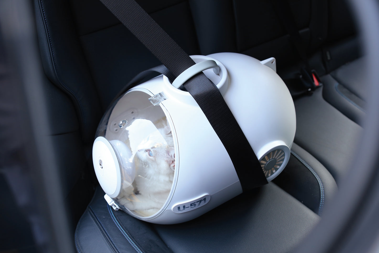 SUBMARINE Pet Carrier – Multifunction Cat Carrier with LED Lighting, White